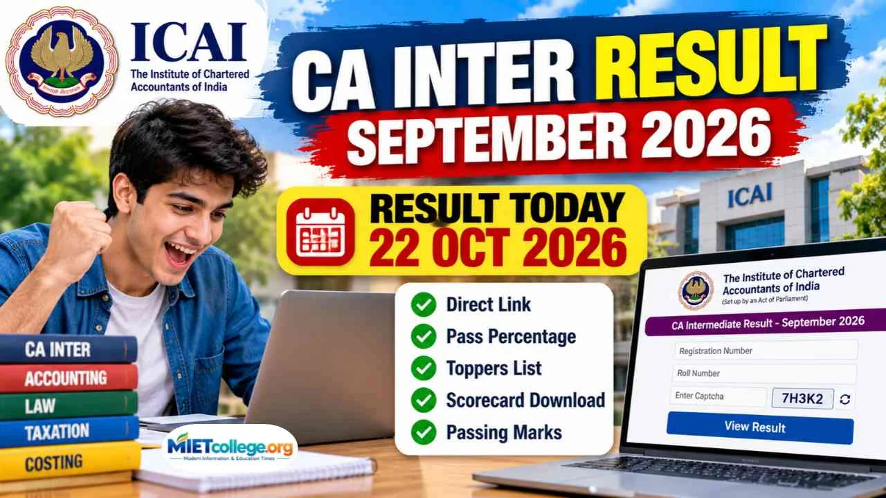 CA Inter Result September 2026