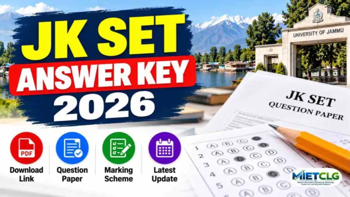 JK SET Answer Key 2026