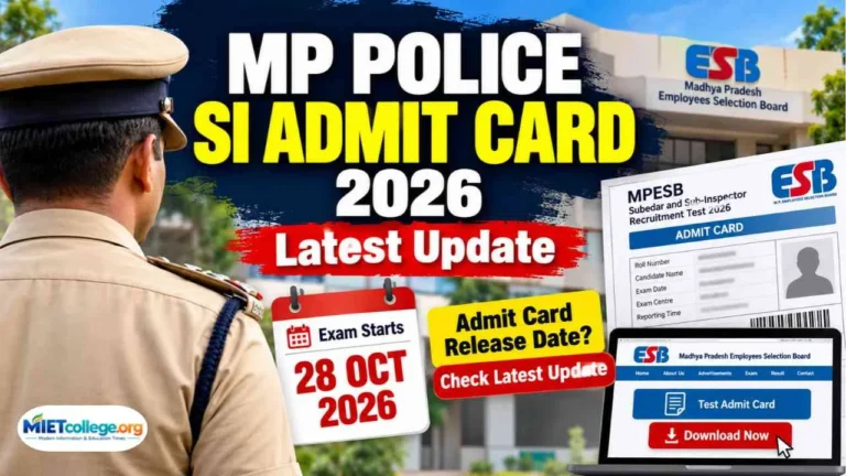MP Police SI Admit Card 2026