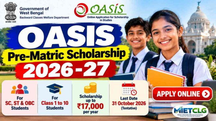 OASIS Pre-Matric Scholarships 2026-27