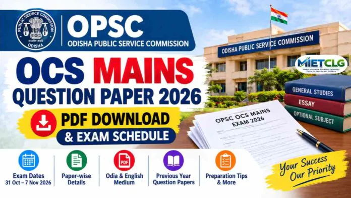 OPSC OCS Mains Question Paper 2026