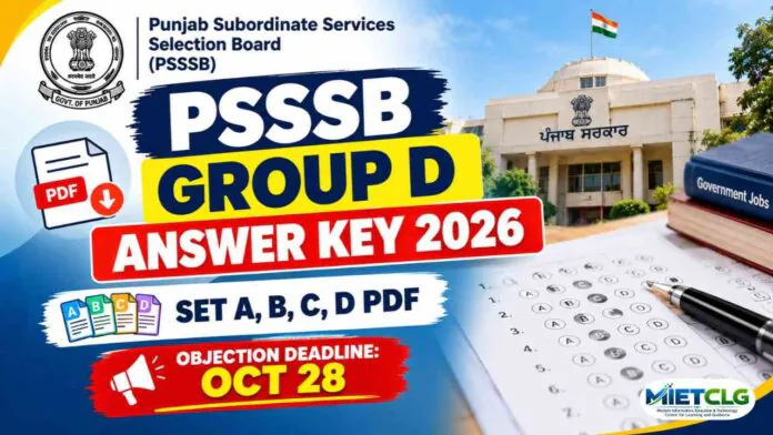 PSSSB Group D Answer Key 2026