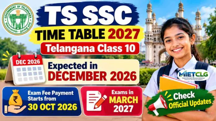 TS SSC Time Table 2027