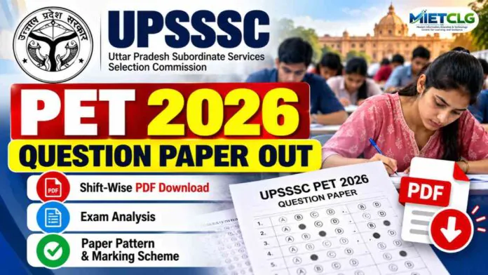 UPSSSC PET Question Paper 2026