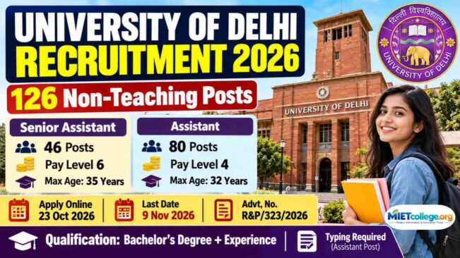 University of Delhi Recruitment 2026